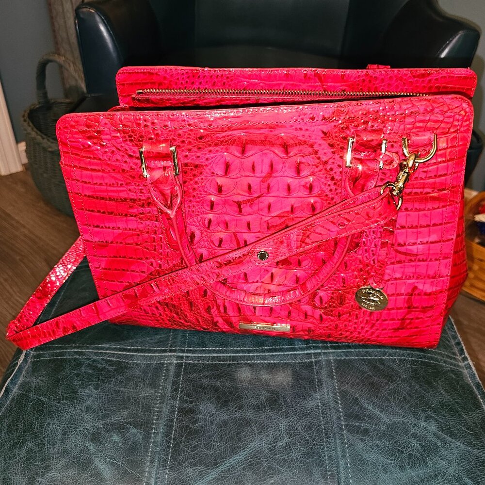 Brahmin Finley Tote Bag in Red Flare EUC